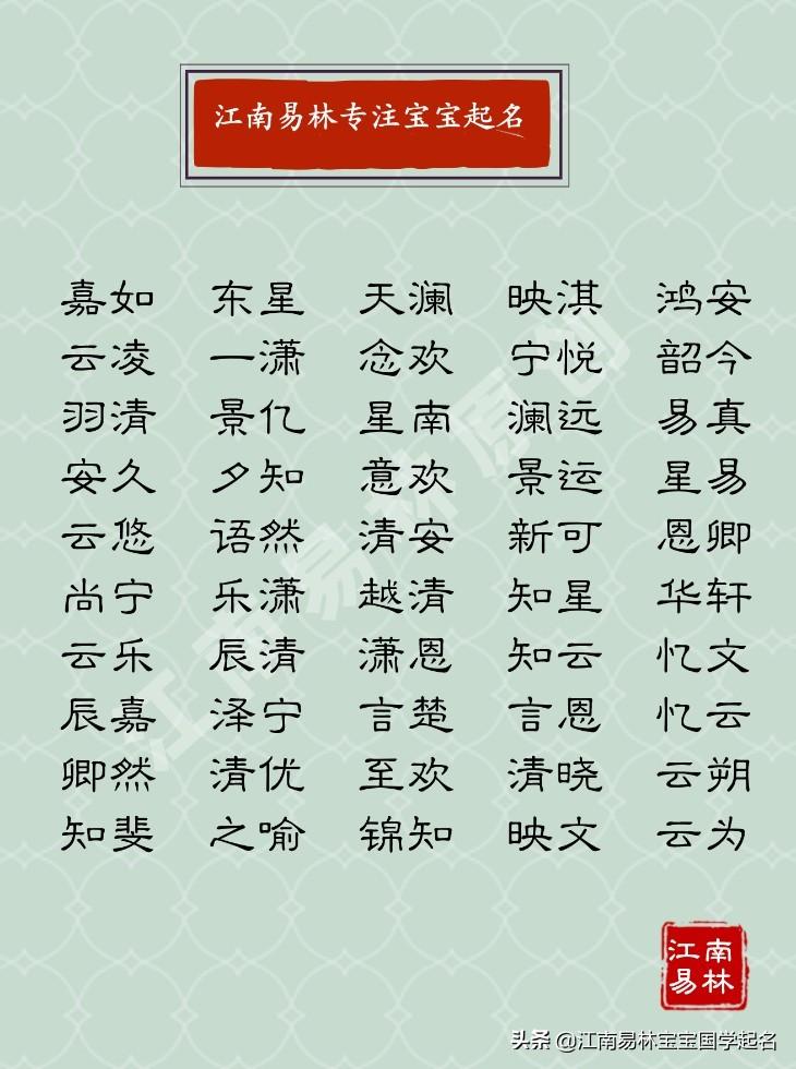 起名字大全免费，几百个唐诗宋词里的名字